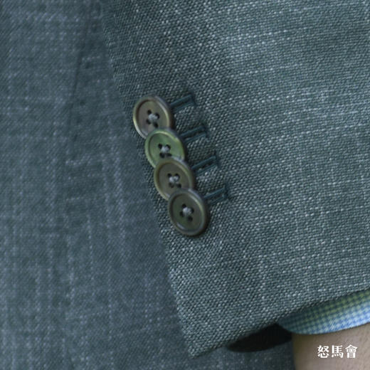 Huddersfield Bamboo 天然竹织物绿色全麻衬单西 商品图8