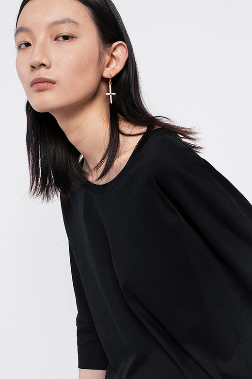 【特价清仓】女士新疆丝光长绒棉80支廓形圆领T恤 商品图4