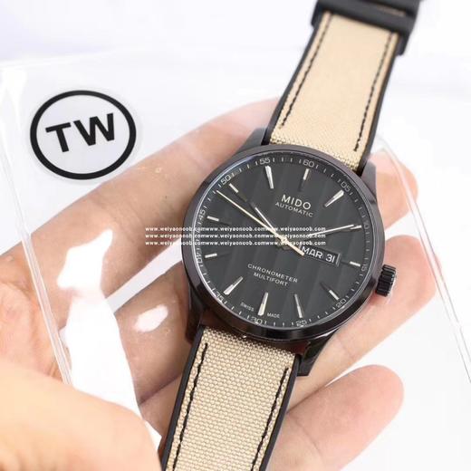 台湾‎厂新‎品——MIDO美‎度2019新款舵手​系列​震撼来袭！臻​于品质，感受细节。TW出品，必属精品‎！【精​彩‎细‎节】1.沿袭美‎度表‎的传统​技艺，采‎用‎浅蓝色​防眩晕​镀​膜。2.表盘 商品图3