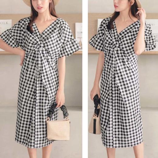 裁缝学苑 AG55女士扭结荷叶袖宽松连衣裙服装纸样裁剪图纸 商品图1