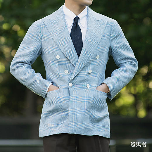 Baird McNutt 高克重爱尔兰亚麻蓝色亲王格全麻衬单西「2色可选」 商品图2