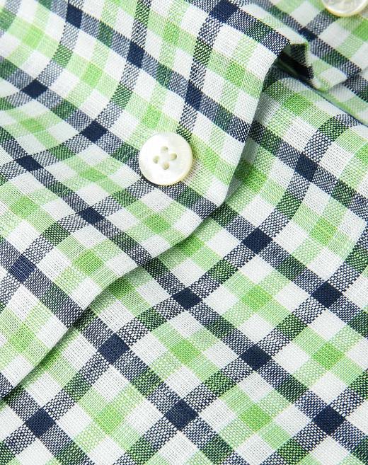 Marco Azzali 绿色格子短袖衬衫 C3451700 商品图3