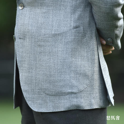 Huddersfield Bamboo 天然竹织物灰色全麻衬单西 商品图6