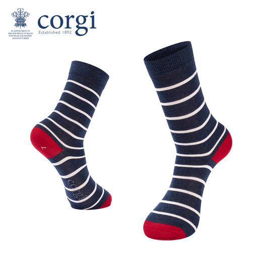 英国CORGI·儿童款轻棉条纹海军春夏时尚长筒高筒袜子 商品图4