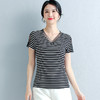 ZZ-LA06530针织衫半袖妈妈装短袖V领上衣显瘦潮体桖 商品缩略图3