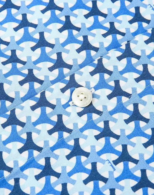 Marco Azzali 蓝色LEGGIUNO面料短袖衬衫  C3455600 商品图2