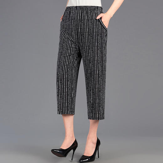 MQ-XF2034夏新款松紧腰小雏菊直筒八分裤YY 商品图1