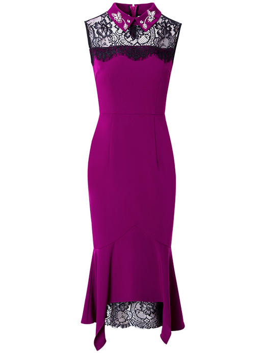 FMY-F20CL29497无袖背心连衣裙女短袖2020新款典雅气质端庄女人味裙 商品图7