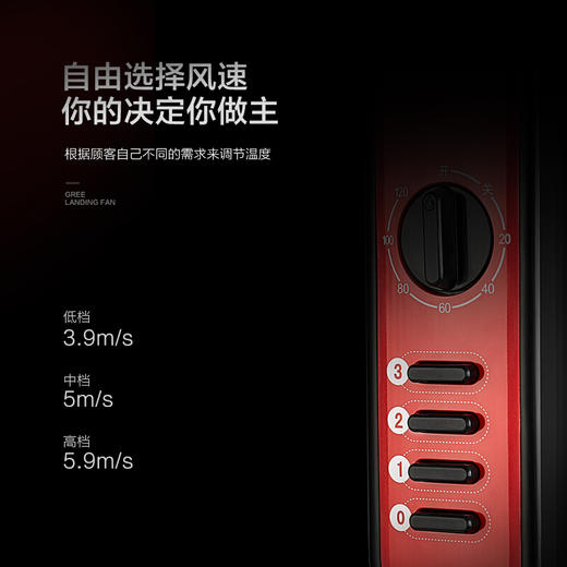 tcccdfh 格力（GREE）五叶风扇 家用静音落地扇 立式电扇 电风扇 FD-4010-WG 商品图6