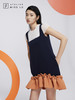 AtelierMissLu—蓝橘撞色趣味下摆连身裙/0000605 商品缩略图1