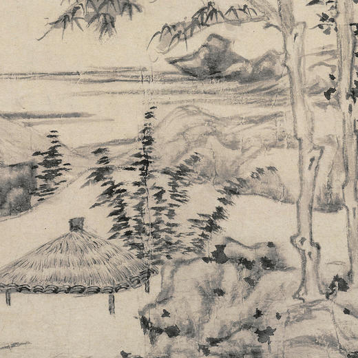 秋亭嘉树图轴 复制画 纸本 商品图0