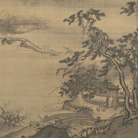 春游晚归图 复制画 绢本