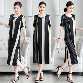 AHM-olz1289新款仿真丝香云纱宽松大码高贵妈妈装