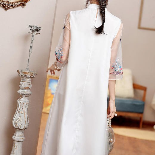 OGFY-99403新品复古中国风重工刺绣大码中长款连衣裙 商品图2