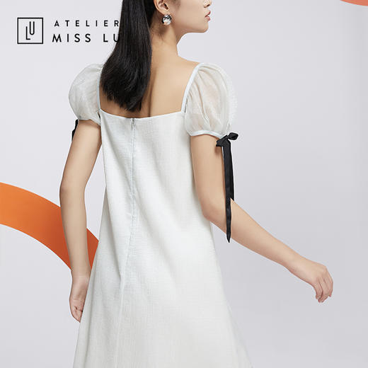 AtelierMissLu—薄荷绿造型袖连身裙/0000609 商品图3