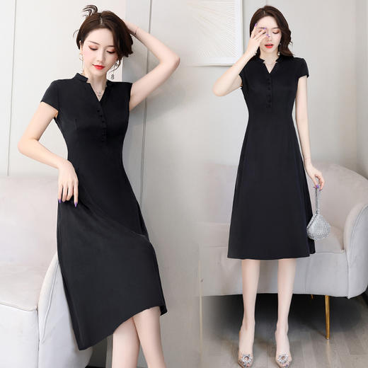 上海旗袍厂ASE-2273复古真丝连衣裙 商品图1