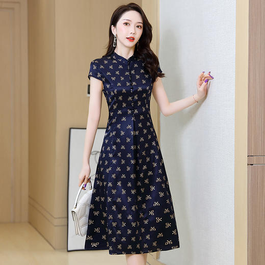 上海旗袍厂ASE-2277真丝印花连衣裙 商品图7