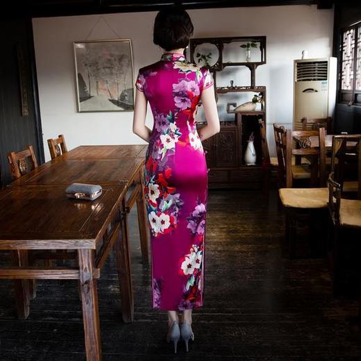 YSD05279新款高档真丝面料气质修身长款旗袍 商品图4