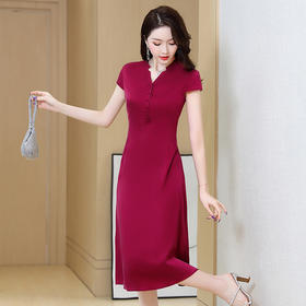 上海旗袍厂ASE-2273复古真丝连衣裙