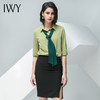 IWY/绿色短袖衬衫黑色半裙套装B32+S10242 商品缩略图0