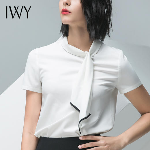 IWY/白色短袖衬衫黑色半裙套装B10236+S10243 商品图9