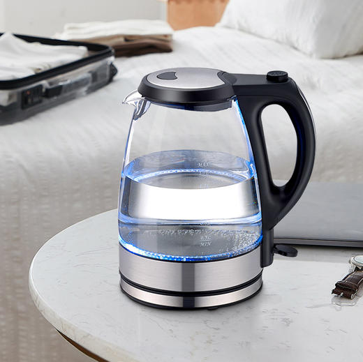 高硼硅玻璃带蓝光电热水壶防烫家用快速自动断电大容量烧开水茶壶 商品图4