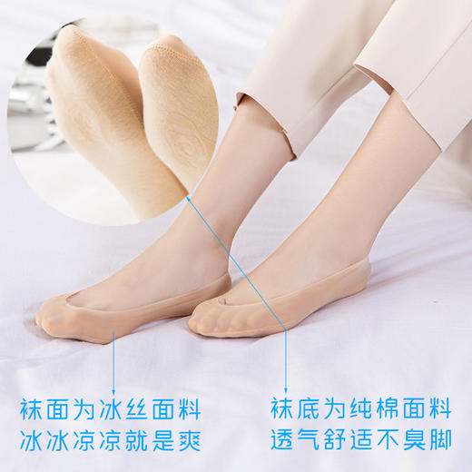 【5/10双】船袜女超薄隐形袜糖果冰丝袜硅胶防滑防臭透气舒适 商品图3