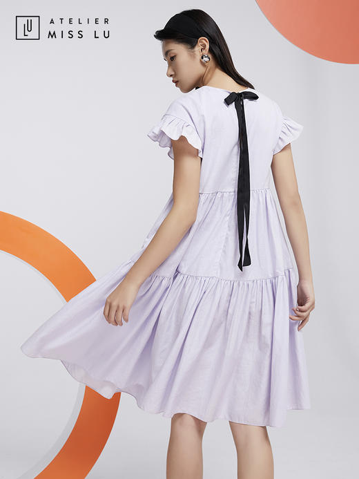 AtelierMissLu—浅熏紫荷花袖蛋糕裙/0000615 商品图3