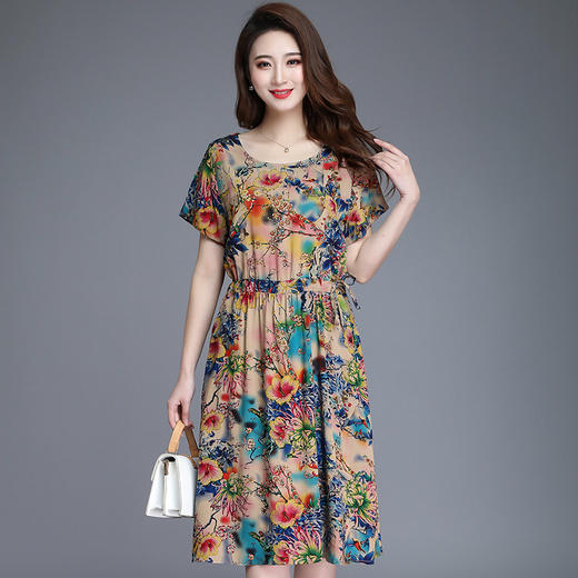 MQ-JYZ01夏装新款宽松过膝中长款棉绸连衣裙YY 商品图4