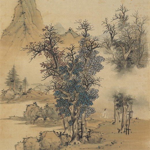 仿古山水图册二 复制画 绢本 商品图0