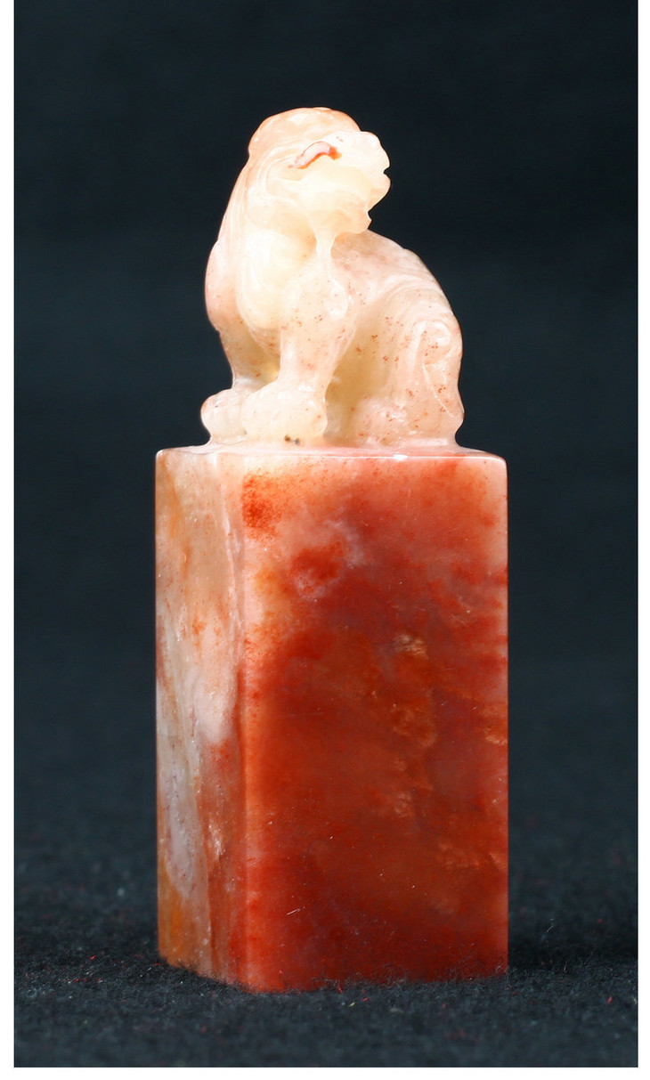 金石印坊老挝石桃花冻兽钮方章222270mmjpysgs009120