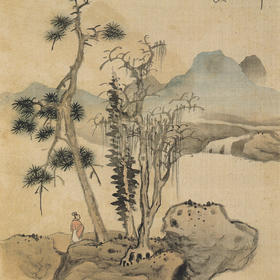 仿古山水图册一 复制画 绢本