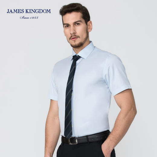 Jameskingdom占姆士男士Dp免烫商务浅蓝衬衫BA2L8C724 商品图1
