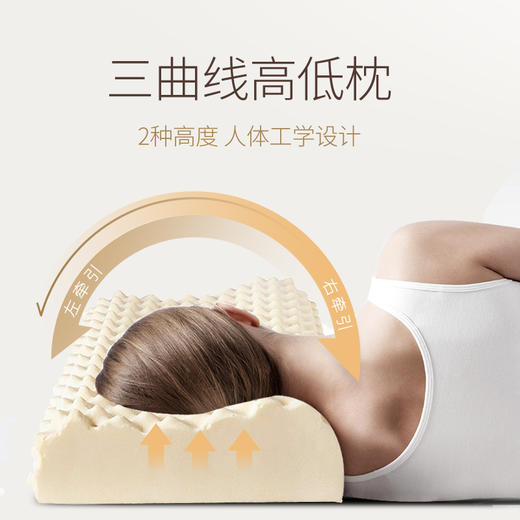 【氧气直购节】梦神泰国天然乳胶枕狼牙枕儿童成人护颈枕单人枕芯橡胶颈椎枕头 商品图3