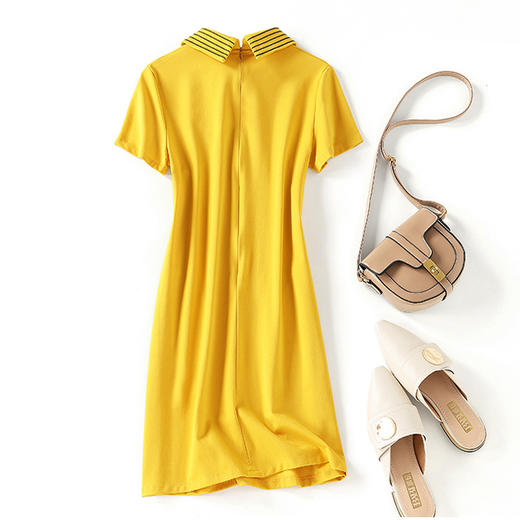 LS-LS0042601【明星同款】新款张天爱短裙爱心刺绣短袖减龄连衣裙 商品图1