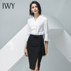 IWY/白色短袖衬衫黑色半裙套装B10234+S10240 商品缩略图6