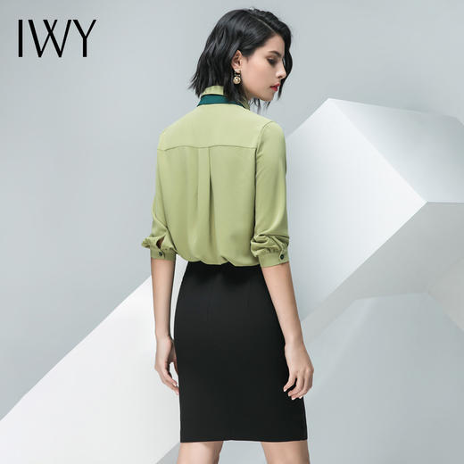 IWY/绿色短袖衬衫黑色半裙套装B32+S10242 商品图5