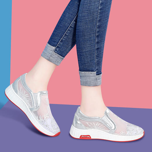 MLKL-9317新款夏季内增高透气厚底百搭休闲女鞋 商品图1