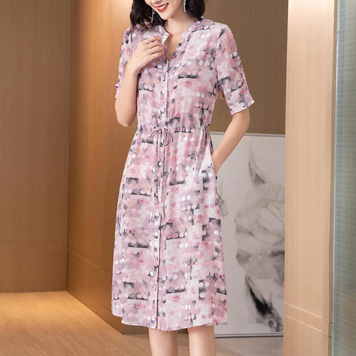 AHM-as0811夏季新款仿真丝中长款气质优雅连衣裙 商品图3