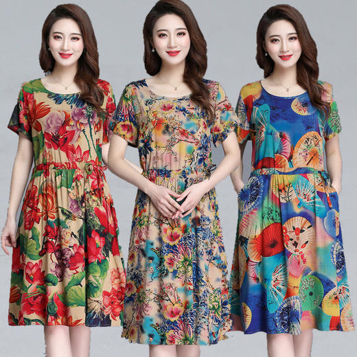 MQ-JYZ01夏装新款宽松过膝中长款棉绸连衣裙YY 商品图0