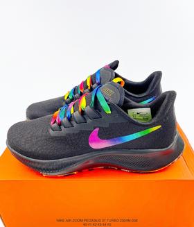Nike Air Zoom Pegasus 37 Turbo 耐克登月37代彩虹底 彩虹Logo勾透气轻便跑鞋