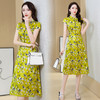 ASE-气质优雅真丝印花修身连衣裙 商品缩略图1