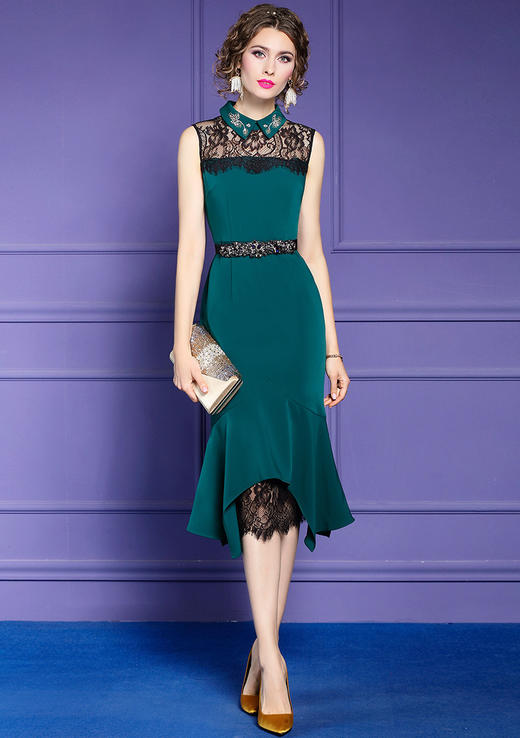 FMY-F20CL29497无袖背心连衣裙女短袖2020新款典雅气质端庄女人味裙 商品图5