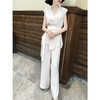ALF-纯色短袖系带女神范名媛气质阔腿裤两件套 商品缩略图3