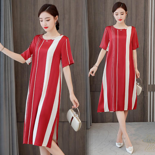 AHM-olz1289新款仿真丝香云纱宽松大码高贵妈妈装 商品图1