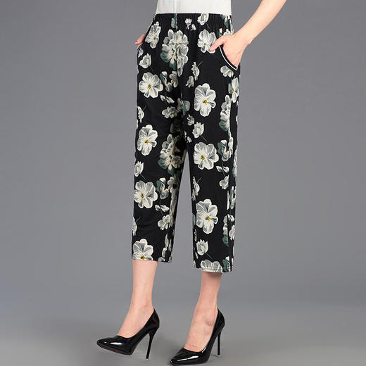 MQ-XF2034夏新款松紧腰小雏菊直筒八分裤YY 商品图2