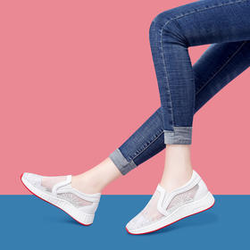 MLKL-9317新款夏季内增高透气厚底百搭休闲女鞋