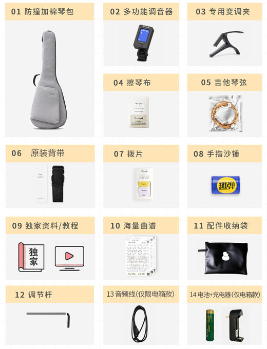 【恩雅吉他】恩雅X2 PRO云杉木单板民谣吉他36/41寸 商品图1