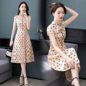 上海旗袍厂ASE-2277真丝印花连衣裙