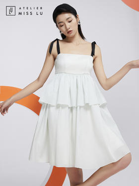AtelierMissLu—薄荷绿吊带蓬蓬裙/0000604
